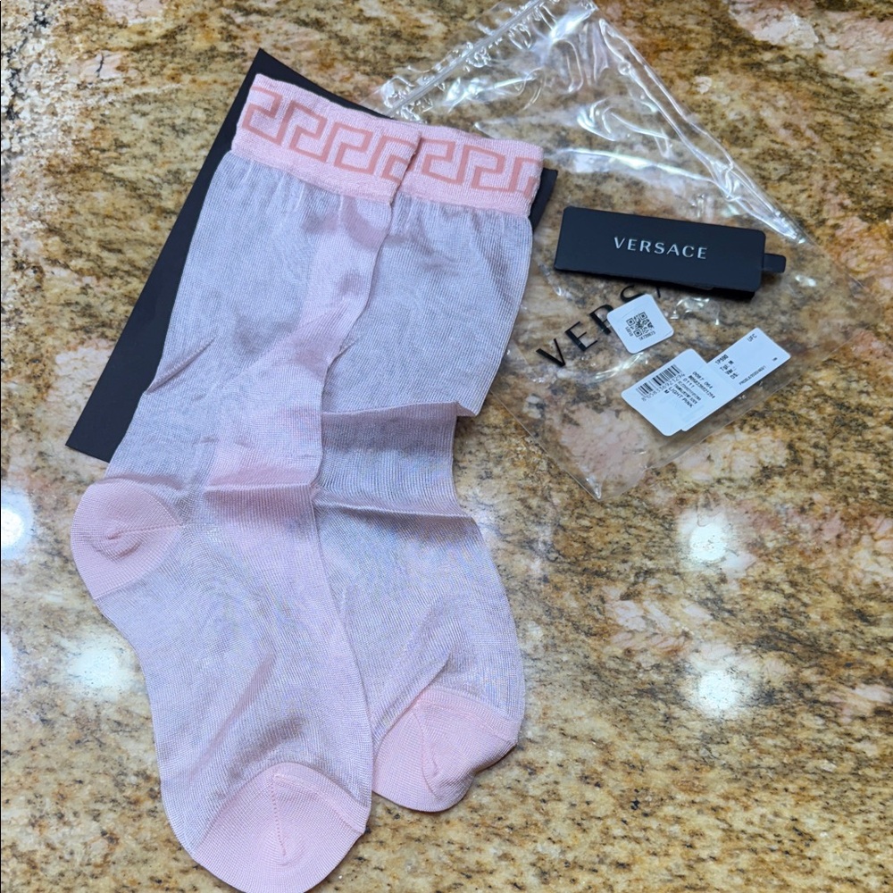 (New) Versace Light Pink Dress Socks for Women